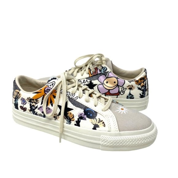 Converse One Star Ox Sneaker Low Top Men Size Canvas Egret Flower Casual 172933C - Picture 2 of 12